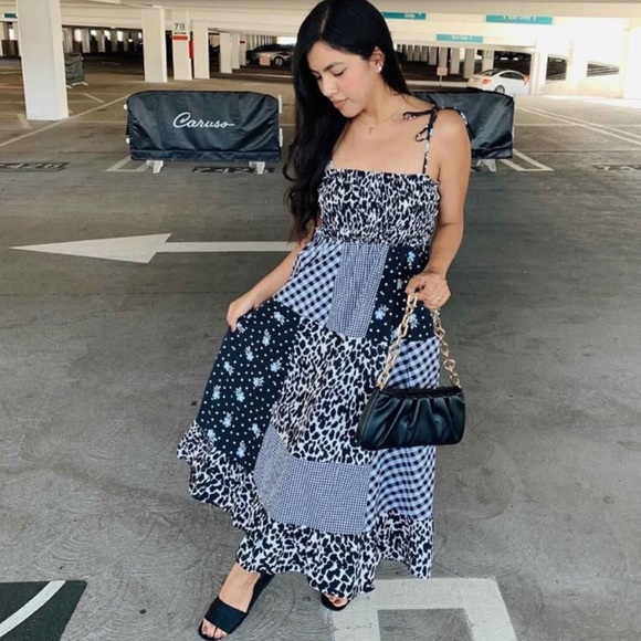 sandy liang Dresses & Skirts - Sandy Liang Patchwork Sleeveless Dress